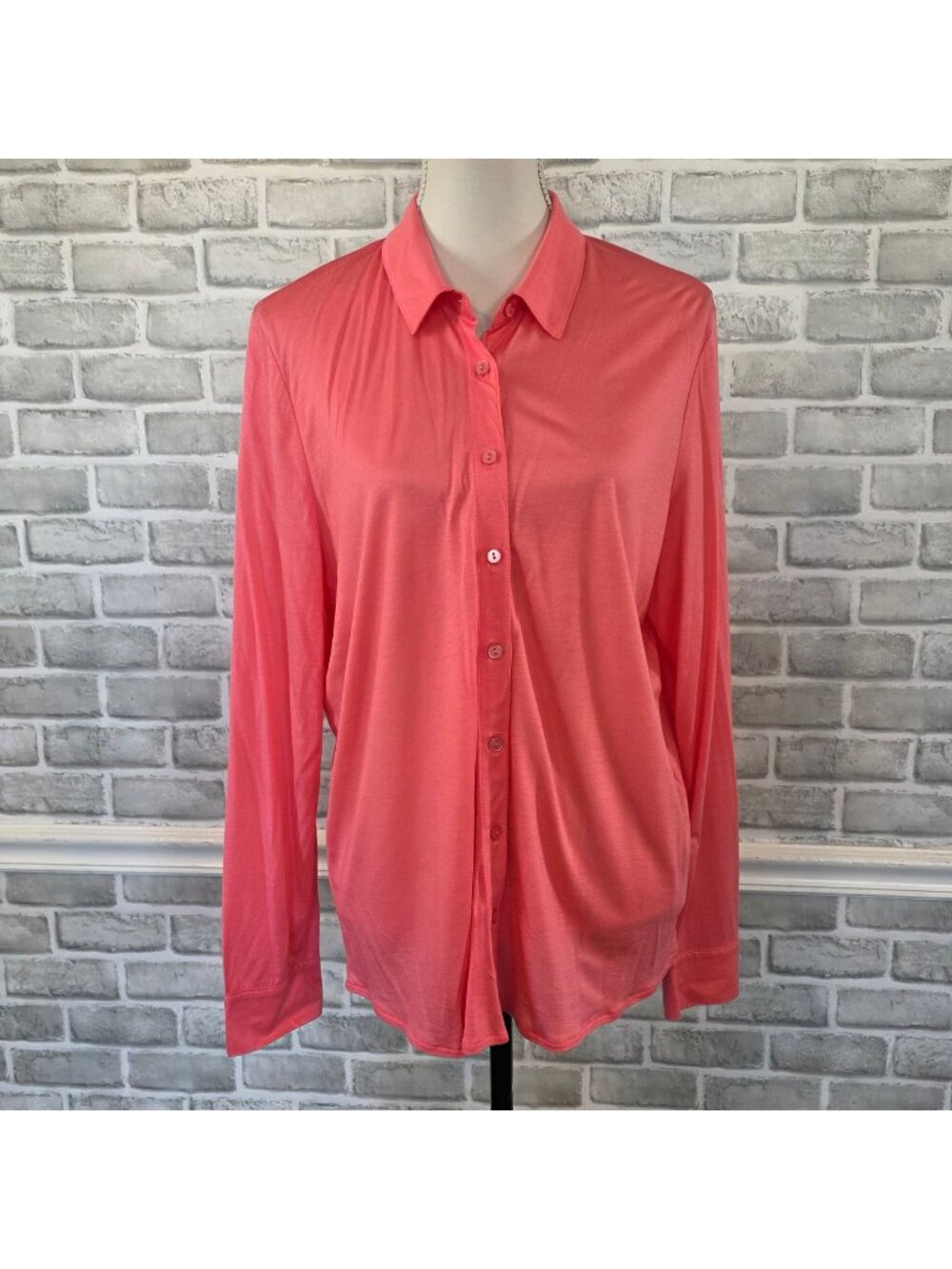 Kettlewell Watermelon Pink Tencel Shirt M 224 Quiet Luxury Spring Palette Top